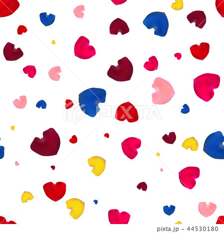 Pink, red, yellow and blue rose petals. 44530180