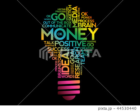 Money bulb word cloud Money bulb word cloud 44530440