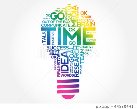Time bulb word cloud collage 44530441