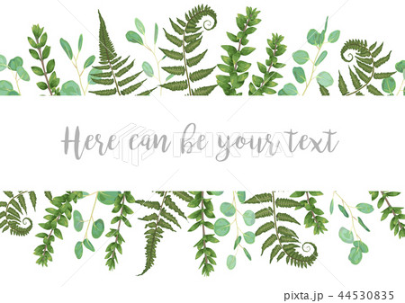 Beautiful festive frame with green leaves 44530835