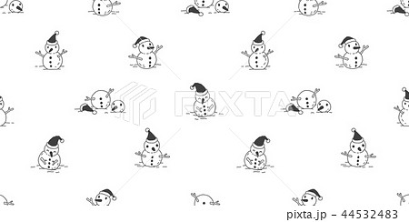 Snowman Christmas Seamless Pattern Vector Santaのイラスト素材