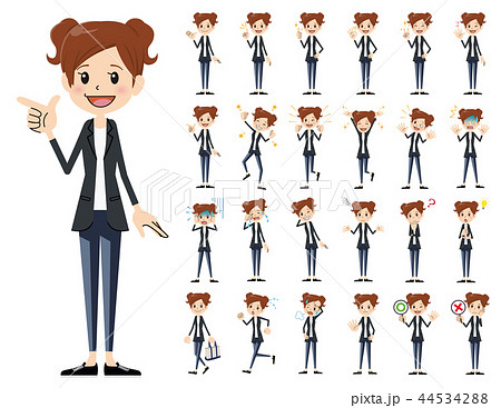 女性 表情・仕草セット 女性 表情・仕草セット 44534288