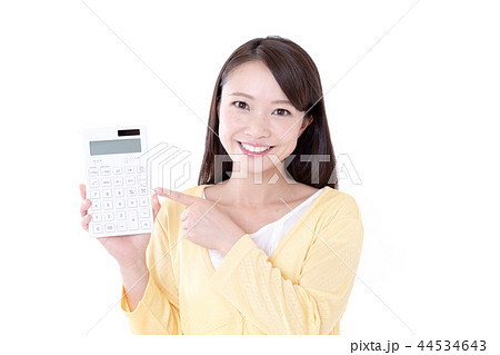 若い女性、計算機 44534643