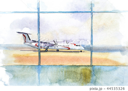 Plane is at the airport on the take-off field. Plane is at the airport on the take-off field. 44535326