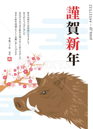 年賀状2019 44537532