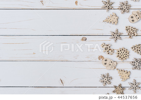 Wooden white and christmas background  44537656