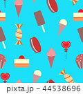 Seamless pattern with ice cream and cakes on blue 44538696