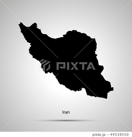 Iran country map, simple black silhouette Iran country map, simple black silhouette 44539550