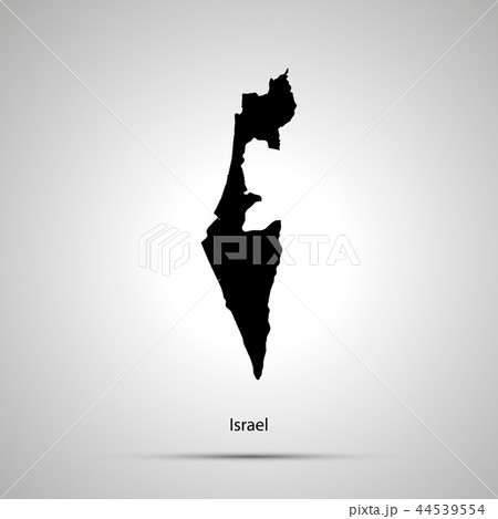 Israel country map, simple black silhouette Israel country map, simple black silhouette 44539554