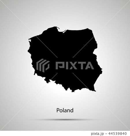 Poland country map, simple black silhouette Poland country map, simple black silhouette 44539840