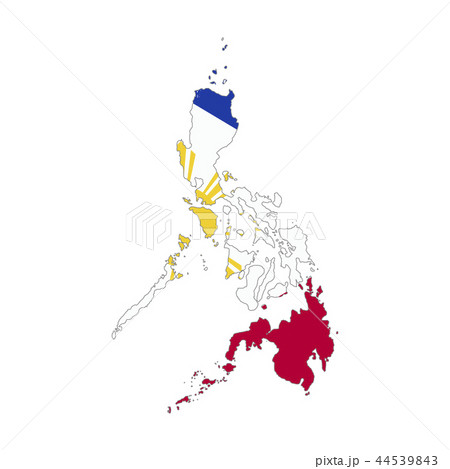 Philippines country silhouette with flag 44539843