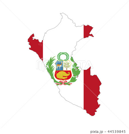 Peru country silhouette with flag on background 44539845