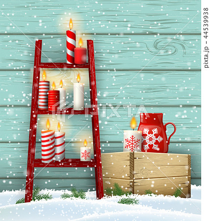 Ladder with Christmas candles, seasonal motive 44539938