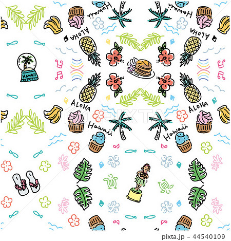 ハワイ シームレス イラストのイラスト素材