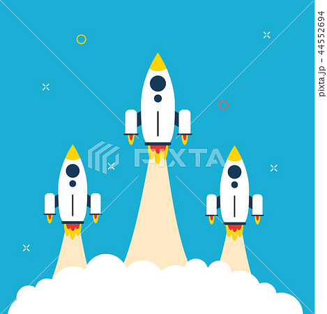 Vector rocket icons. Startup launch and business. 44552694