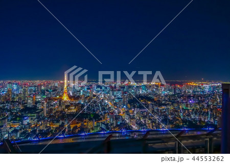 東京都 六本木ヒルズスカイデッキ 東京タワー 広角レンズ撮影 44553262