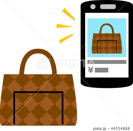 スマートフォンでのバッグの売買画面とバッグ 44554888