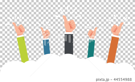 Many hands of businessman with thumbs up Many hands of businessman with thumbs up 44554988
