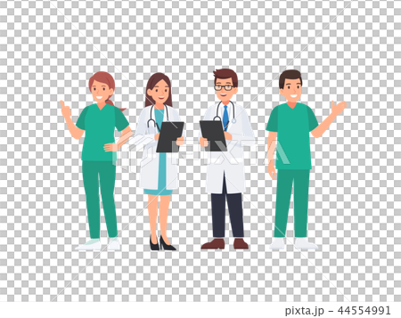 Medical team in uniform cartoon character Medical team in uniform cartoon character 44554991