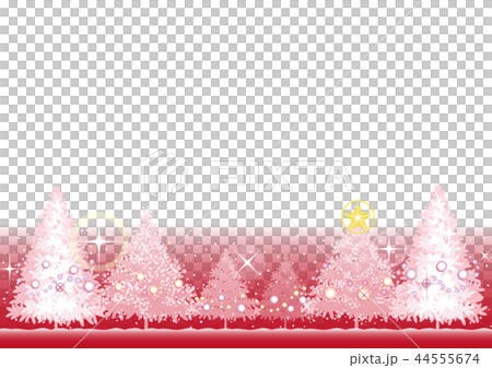 もみの木のクリスマスカード パステルレッド 3のイラスト素材