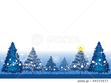 もみの木のクリスマスカード 青 3のイラスト素材