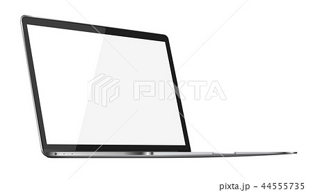 Modern glossy laptop isolated on white background. 44555735