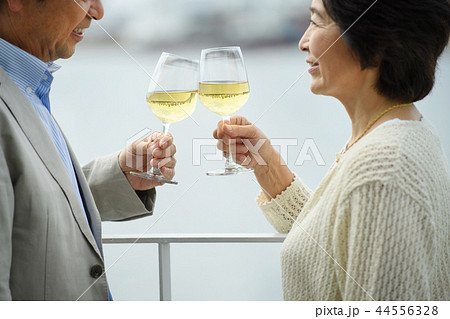 シニア夫婦 旅行 ワイン  ライフスタイルイメージ 44556328