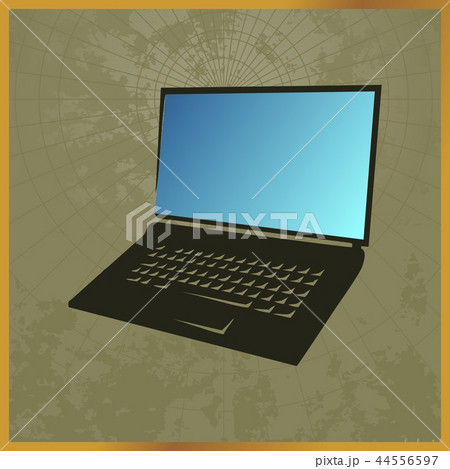 Icon with a black laptop field map Icon with a black laptop field map 44556597