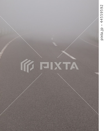 視界不良の道路 視界不良の道路 44559592
