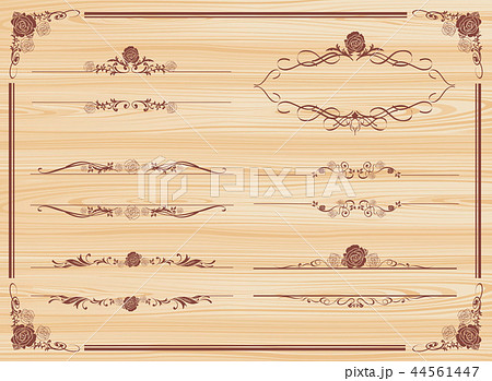 decorative gold frame set Vector 44561447