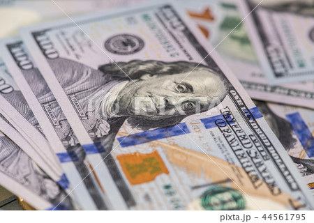 One hundred dollar banknotes One hundred dollar banknotes 44561795