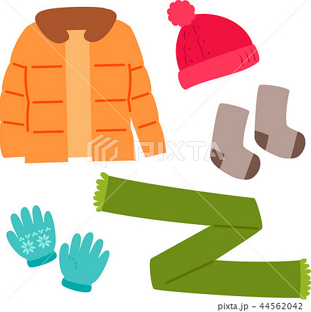 冬物の洋服 防寒着のイラスト素材