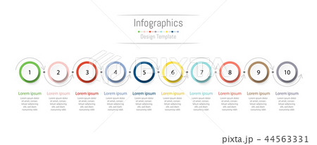 Infographic design elements with 10 options. 44563331