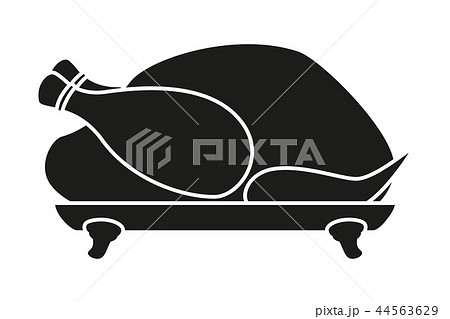 Black and white roast turkey silhouette 44563629