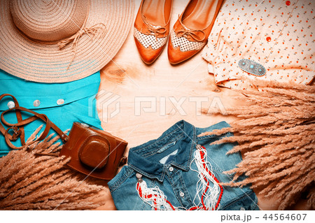 Outfit of modern creative woman. Outfit of modern creative woman. 44564607