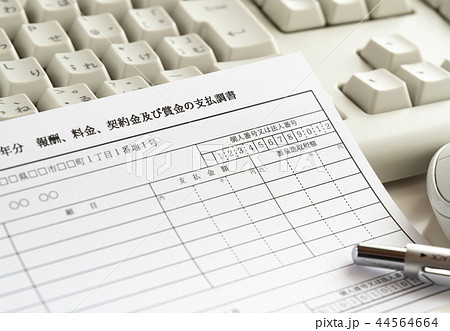 支払調書　所得　源泉徴収税額　報酬　料金　契約金　賞金 44564664
