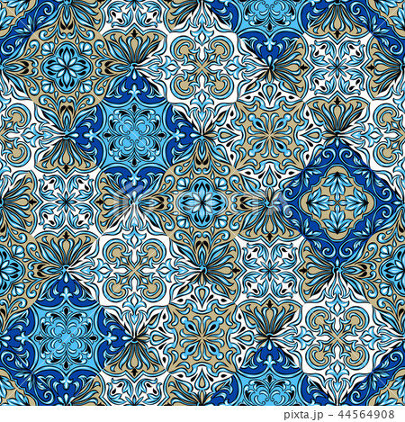 Portuguese azulejo ceramic tile pattern. 44564908