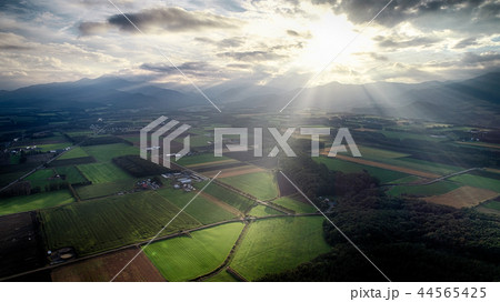 十勝平野の空撮 44565425