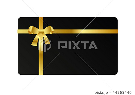 black gift card with golden bow ribbon 44565446