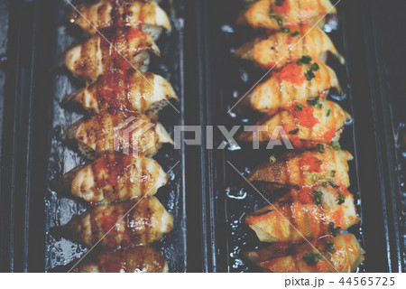 Japanese food in set different types of sushi Japanese food in set different types of sushi 44565725