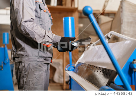 metal corner of zinced. Tool and bending equipment for sheet metal. manufacture workshop. the 44568342