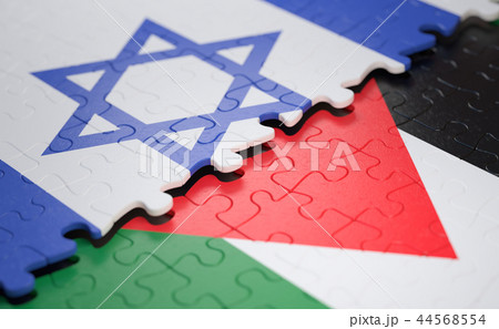 Israel versus Palestine Flag Border Conflict Israel versus Palestine Flag Border Conflict 44568554