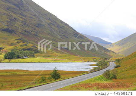 スコットランドのグレンコーの風景の写真素材