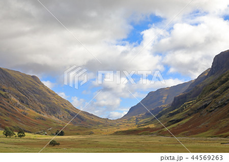 スコットランドのグレンコーの風景の写真素材