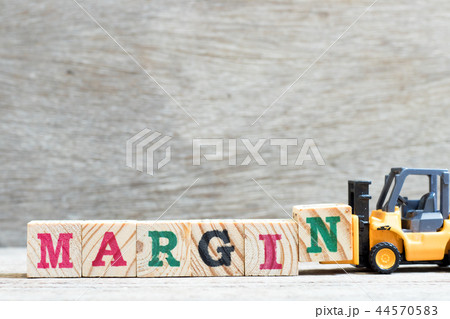 Toy forklift hold letter block N to word margin 44570583