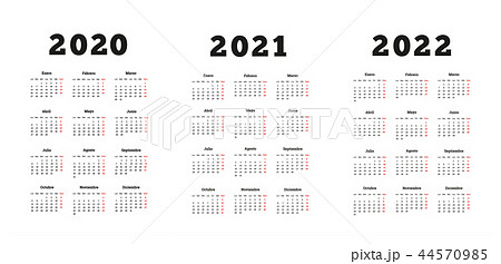 Set of A4 size vertical simple calendars Set of A4 size vertical simple calendars 44570985