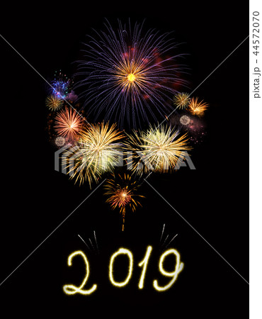 Fireworks explosions on black 44572070