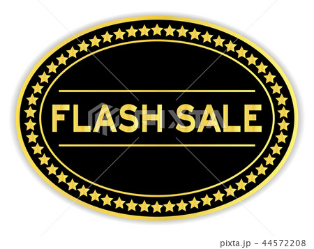 Gold and black sticker with word flash sale  44572208