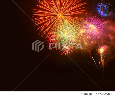 Fireworks explosions on black 44572501