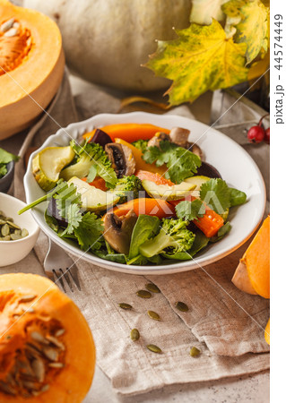 Autumn salad from baked pumpkin, beet Autumn salad from baked pumpkin, beet 44574449